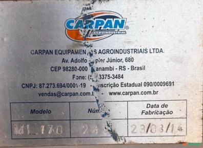 Máquina de Pré Limpeza Carpan ML 170 ano 2014 Imagem Máquina de Pré Limpeza Carpan ML 170 ano 2014