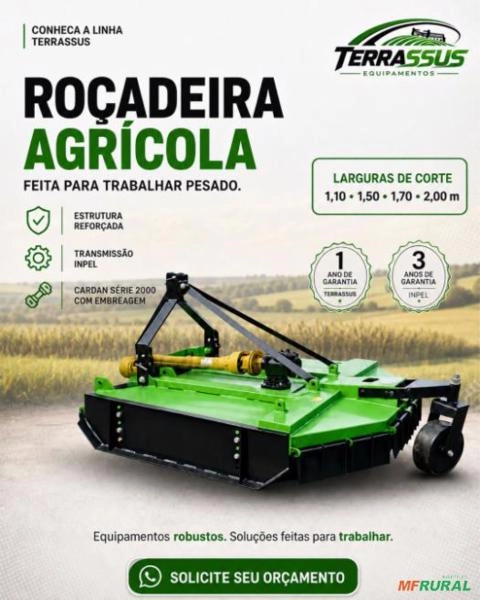 Roçadeira Agrícola Simples 2,00 m para Trator Imagem Roçadeira Agrícola Simples 2,00 m para Trator