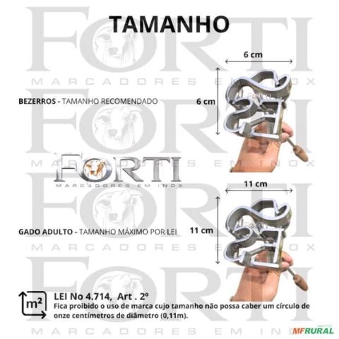 MARCADOR DE GADO EM AÇO INOX