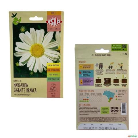 Semente para Plantio Sem Agrotóxico - Isla Sementes - Gênero: Semente Margarida Crisantemo 300mg Imagem Semente para Plantio Sem Agrotóxico - Isla Sementes - Gênero: Semente Margarida Crisantemo 300mg