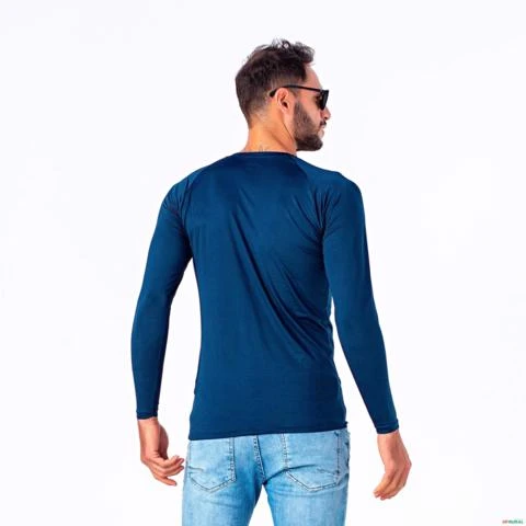 Camiseta UV Rash Guard Unissex com Proteção Solar Azul ELECTRA Aviventa -  Cores: Azul Marinho Tamanho: P