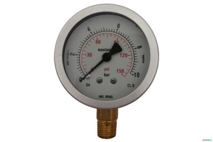 Manometro Vertical (Radial) D63 0-10 Bar 1/4 NPT Imagem Manometro Vertical (Radial) D63 0-10 Bar 1/4 NPT