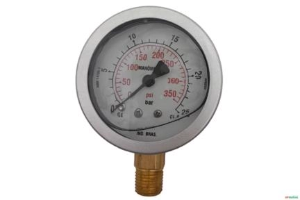 Manometro Vertical (Radial) D63 0-25 Bar 1/4 NPT Imagem Manometro Vertical (Radial) D63 0-25 Bar 1/4 NPT
