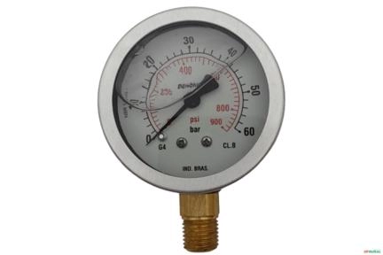 Manometro Vertical (Radial) D63 0-60 Bar 1/4 NPT Imagem Manometro Vertical (Radial) D63 0-60 Bar 1/4 NPT