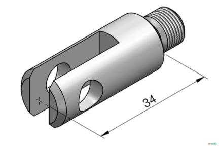 Puxador Da Haste Femea Comprido - Racine ML15 Imagem Puxador Da Haste Femea Comprido - Racine ML15