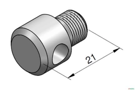 Puxador Da Haste Sem Entalhe - Racine ML15 Imagem Puxador Da Haste Sem Entalhe - Racine ML15