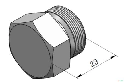 Tampão Para Portiços (SAE10 - "7/8" UNF) - Hidrover CH60 / CH100 Imagem Tampão Para Portiços (SAE10 - "7/8" UNF) - Hidrover CH60 / CH100