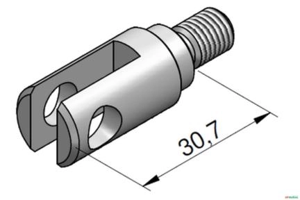 Puxador da Haste Femea Com Rebaixo - Hidrover CH60 Imagem Puxador da Haste Femea Com Rebaixo - Hidrover CH60