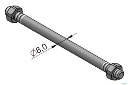 Imagem Tirante Para 01 Corpo Central - Hidrover CH60 Imagem Tirante Para 01 Corpo Central - Hidrover CH60