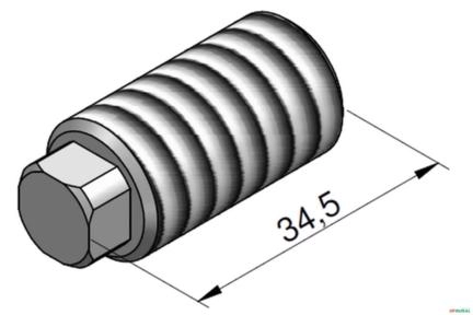 Parafuso de Regulagem da Valvula de Alivio Primaria - Fiat DA100 (AD7B - 24mm) Imagem Parafuso de Regulagem da Valvula de Alivio Primaria - Fiat DA100 (AD7B - 24mm)