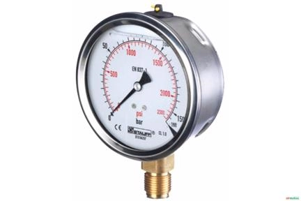 Manometro Vertical (Radial) D63 0-100 Bar G1/4 - Stauff SPG-063-00100-01-S-B04 Imagem Manometro Vertical (Radial) D63 0-100 Bar G1/4 - Stauff SPG-063-00100-01-S-B04