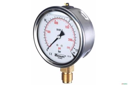 Manometro Vertical (Radial) D100 0-25 Bar 1/2NPT - Stauff SPG-100-00025-01-S-N08 Imagem Manometro Vertical (Radial) D100 0-25 Bar 1/2NPT - Stauff SPG-100-00025-01-S-N08