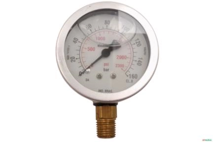 Manometro Vertical (radial) D63 0-160 Bar 1/4 NPT Imagem Manometro Vertical (radial) D63 0-160 Bar 1/4 NPT