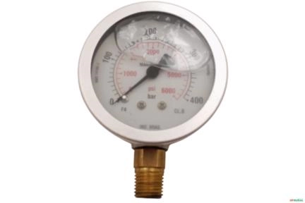 Manometro Vertical (radial) D63 0-400 Bar 1/4 NPT Imagem Manometro Vertical (radial) D63 0-400 Bar 1/4 NPT