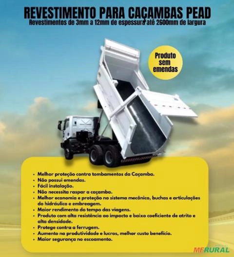 Revestimento de Caçamba Basculante  em PEAD – Manta para Proteção e Eficiência para Seu Equipamento Imagem Revestimento de Caçamba Basculante  em PEAD – Manta para Proteção e Eficiência para Seu Equipamento