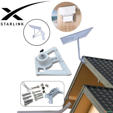 Combo Suporte Longo Starlink Gen3 96cm+ Suporte 2 em 1 Modem Imagem Combo Suporte Longo Starlink Gen3 96cm+ Suporte 2 em 1 Modem