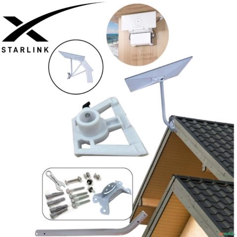 Combo Suporte Starlink 56cm Gen3 + Suporte 2 em 1 Roteador Imagem Combo Suporte Starlink 56cm Gen3 + Suporte 2 em 1 Roteador