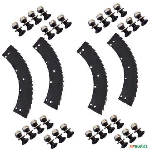 Jogo 04 facas Dentadas da Colhedora de Forragem JF - AT 1600 - L D com Resvetimento AGRICORTE Imagem Jogo 04 facas Dentadas da Colhedora de Forragem JF - AT 1600 - L D com Resvetimento AGRICORTE