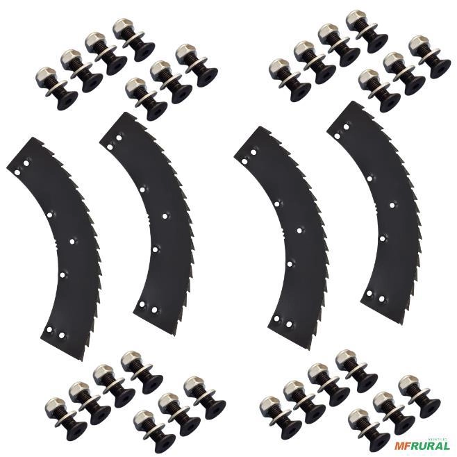 Jogo 04 facas Dentadas da Colhedora de Forragem JF - AT 1600 - L D com Resvetimento AGRICORTE Imagem Jogo 04 facas Dentadas da Colhedora de Forragem JF - AT 1600 - L D com Resvetimento AGRICORTE