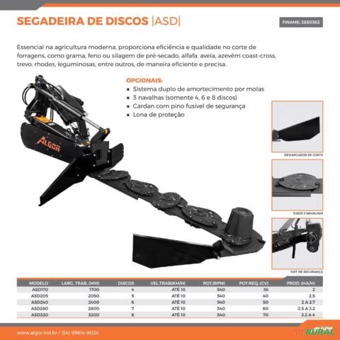 Imagem SEGADEIRA DE DISCOS ALGOR Imagem SEGADEIRA DE DISCOS ALGOR