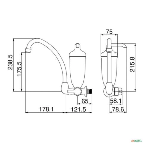 Imagem TORNEIRA COM FILTRO PURIFICADOR ACQUA PAREDE LORENZETTI Imagem TORNEIRA COM FILTRO PURIFICADOR ACQUA PAREDE LORENZETTI