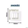 PLACA 4X4 4 POSTOS JUNTOS C/ SUPORTE BRANCO SLEEK MARGIRIUS 16020 Imagem PLACA 4X4 4 POSTOS JUNTOS C/ SUPORTE BRANCO SLEEK MARGIRIUS 16020
