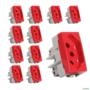 KIT 10 TOMADA 2P + T 20A VERMELHO 250V MODULO SLEEK MARGIRIUS Imagem KIT 10 TOMADA 2P + T 20A VERMELHO 250V MODULO SLEEK MARGIRIUS