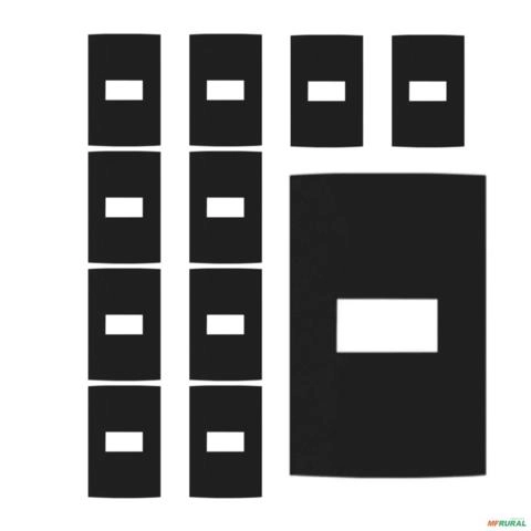 KIT 10 PLACA 4X2 1 POSTO HORIZONTAL PRETO MARGIRIUS Imagem KIT 10 PLACA 4X2 1 POSTO HORIZONTAL PRETO MARGIRIUS