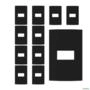 KIT 10 PLACA 4X2 1 POSTO HORIZONTAL PRETO MARGIRIUS Imagem KIT 10 PLACA 4X2 1 POSTO HORIZONTAL PRETO MARGIRIUS
