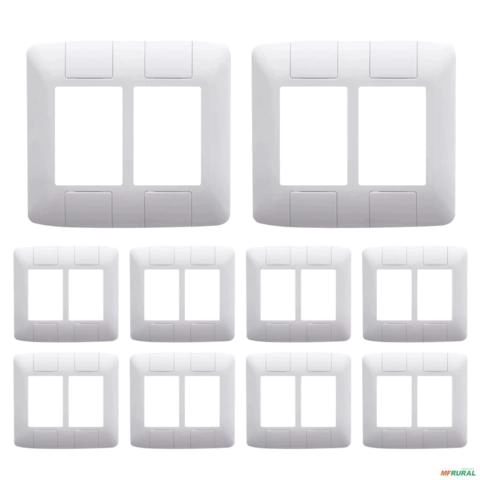 KIT 10 PLACA 4X4 Para 6 POSTOS BRANCO ARIA TRAMONTINA Imagem KIT 10 PLACA 4X4 Para 6 POSTOS BRANCO ARIA TRAMONTINA