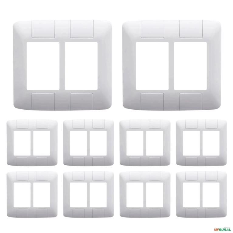 KIT 10 PLACA 4X4 Para 6 POSTOS BRANCO ARIA TRAMONTINA Imagem KIT 10 PLACA 4X4 Para 6 POSTOS BRANCO ARIA TRAMONTINA