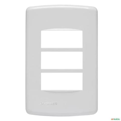 PLACA 3 MODULO 4X2 BRANCO DUALE UP SOPRANO Imagem PLACA 3 MODULO 4X2 BRANCO DUALE UP SOPRANO