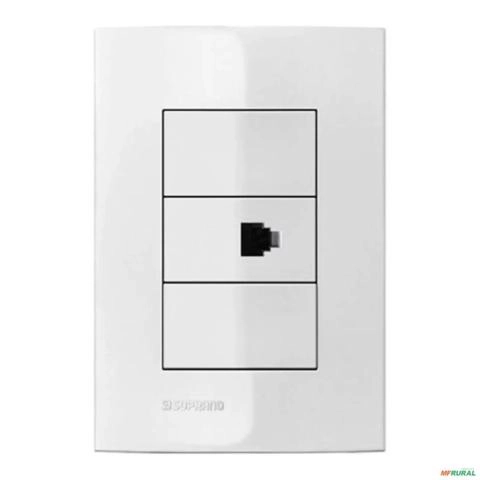 Imagem MODULO TOMADA RJ11 4 FIOS BRANCO IRIS SOPRANO Imagem MODULO TOMADA RJ11 4 FIOS BRANCO IRIS SOPRANO