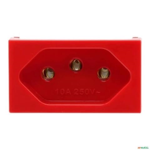Imagem MODULO TOMADA 2P+T 20A 220V VERMELHO IRIS SOPRANO Imagem MODULO TOMADA 2P+T 20A 220V VERMELHO IRIS SOPRANO