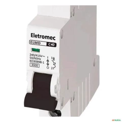 Imagem DISJUNTOR DIN UNIPOLAR MONOPOLAR EATON ELETROMEC 1P 40A ELMD-1C40 Imagem DISJUNTOR DIN UNIPOLAR MONOPOLAR EATON ELETROMEC 1P 40A ELMD-1C40