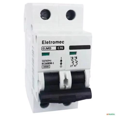 DISJUNTOR DIN BIPOLAR EATON ELETROMEC 2P 70A ELMD-2C70 Imagem DISJUNTOR DIN BIPOLAR EATON ELETROMEC 2P 70A ELMD-2C70