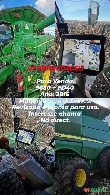 Colheitadeira S680+ Plataforma FD640 Ano 2015 Imagem Colheitadeira S680+ Plataforma FD640 Ano 2015