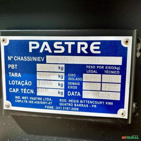 Imagem Carreta Basculante 25 Metros Cubicos Pastre 2024 Imagem Carreta Basculante 25 Metros Cubicos Pastre 2024
