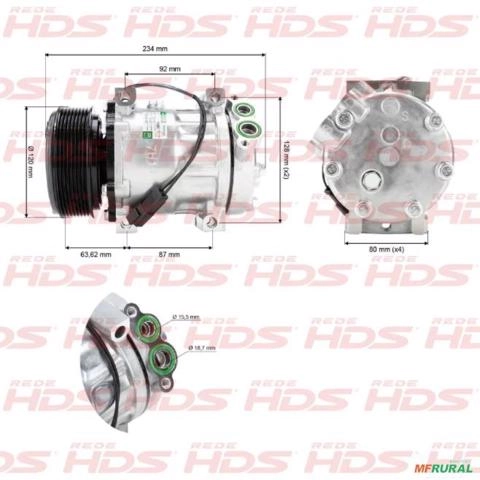 Compressor de AC p/ Retroescavadeira 1Cx/2Cx/3Cx/4Cx...(GRN) Imagem Compressor de AC p/ Retroescavadeira 1Cx/2Cx/3Cx/4Cx...(GRN)