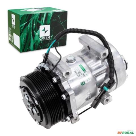 Compressor de AC Universal SD7H15 8PK Saida Flex 24V (GREEN) Imagem Compressor de AC Universal SD7H15 8PK Saida Flex 24V (GREEN)