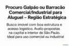 Procuro Galpão ou Barracão Imagem Procuro Galpão ou Barracão