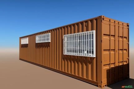 Container HC 40 Pés com Escritório e 2 Banheiros GO – Acabamento Premium (12m) Imagem Container HC 40 Pés com Escritório e 2 Banheiros GO – Acabamento Premium (12m)