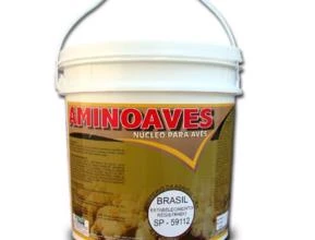 AMINOAVES – É um núcleo mineral vitamínico aminoácido, para mistura, destinado às Aves.