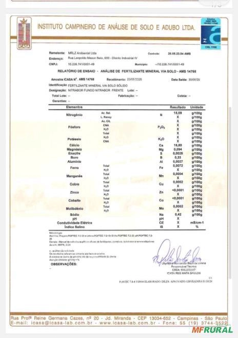 FERTILIZILANTE NITROGENADO, A GRANEL - NITRABOR Imagem FERTILIZILANTE NITROGENADO, A GRANEL - NITRABOR