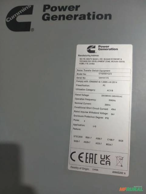 QUADRO DE GERADOR QTA QUADRO DE TRABSFERENCIA AUTOMATICO CUMINNS 2500 AMPERES Imagem QUADRO DE GERADOR QTA QUADRO DE TRABSFERENCIA AUTOMATICO CUMINNS 2500 AMPERES