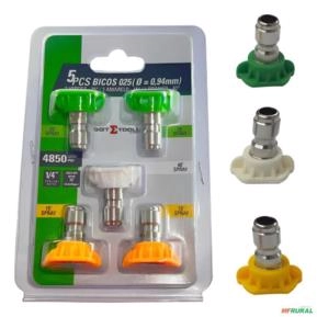 Jogo 5 Bicos 2 VERDES 25°, 2 AMARELOS 15°, 1 BRANCO 40° Sigma Tools Jogo 5 Bicos 2 VERDES 25°, 2 AMARELOS 15°, 1 BRANCO 40° Sigma Tools