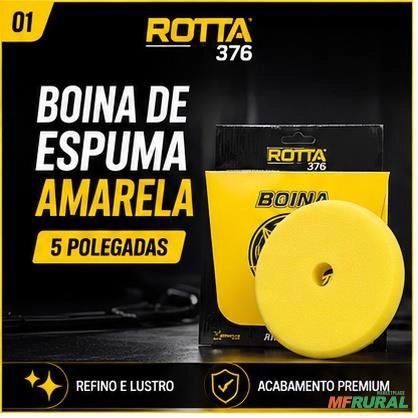 Boina de Espuma Amarela 5 Rotta 376 para Refino e Lustro Imagem Boina de Espuma Amarela 5 Rotta 376 para Refino e Lustro