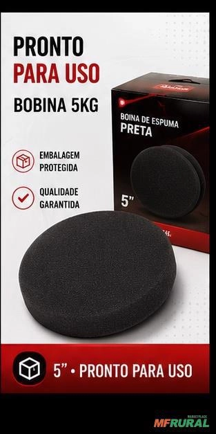Boina de Espuma Preta 5 polegadas Rotta 376 para Lustro Imagem Boina de Espuma Preta 5 polegadas Rotta 376 para Lustro