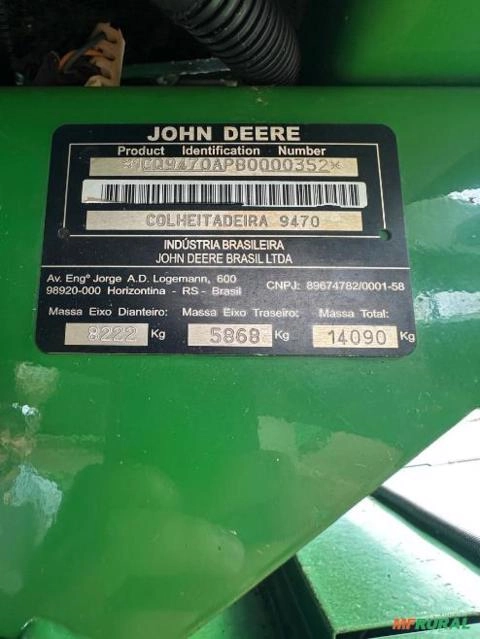 Imagem Colheitadeira John Deere 9470 Ano 2011 Imagem Colheitadeira John Deere 9470 Ano 2011