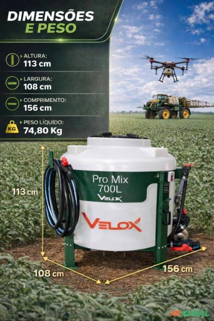 Misturador de Calda Agrícola Velox Pro Mix 700L em Campo Mourão 902900 Misturador de Calda Agrícola Velox Pro Mix 700L em Campo Mourão 902900